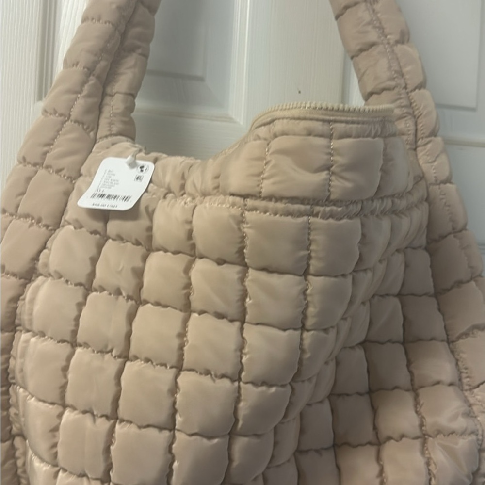 Free People Quilted Tan Shoulder Bag